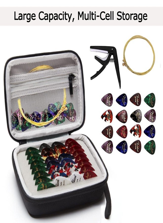 COOZOOM Guitar Pick Holder Case Compatible for Fender, ChromaCast, D'Addario, JIM DUNLOP, Bolopick, UNLP MUSICAL INSTRUMENT Guitar Accessories, All Size Picks Storage Pouch Box-Bag Black - Image 2